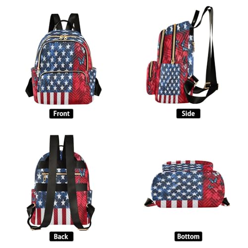 American Flag Butterfly Backpack Purse for Women Shoulder Bag Fashion Daypack Ladies Handbag Lightweight Travel Bag Rucksack - color: American Flag Butterfly, size: Medium