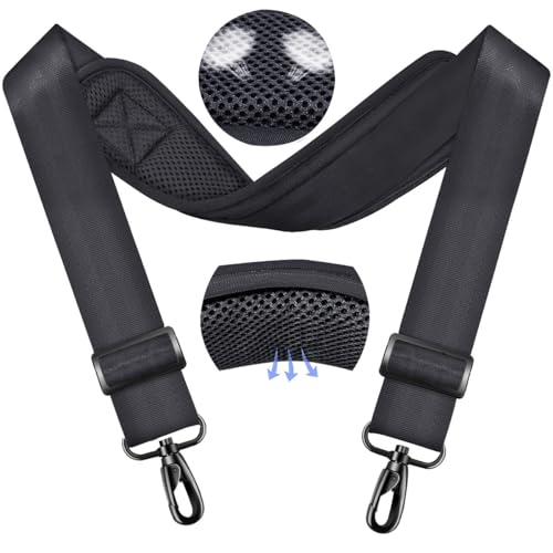 ZINMARK Shoulder Strap 59 inch, Extra-Thick Fixed Cushion Pad and Dual Clasps Universal Replacement Strap for Bags, Camera, Crossbody，Lawn,Mower -Dark Gray - color: Dark Gray