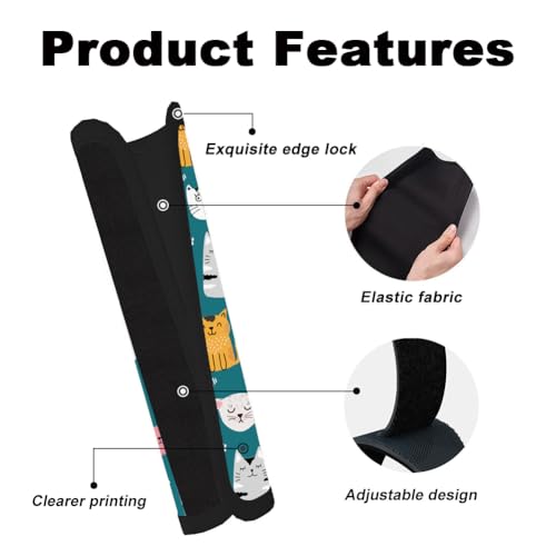 2Pcs Soft Auto Seat Belt Cover Pads, Cute Cat Car Seatbelt Shoulder Cushion for Comfortable Driving, Compatible with All Cars' Seatbelt and Backpack Straps 11x2.4inch - color: Cat A