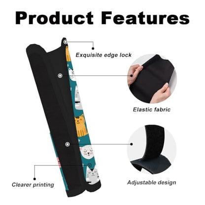 2Pcs Soft Auto Seat Belt Cover Pads, Cute Cat Car Seatbelt Shoulder Cushion for Comfortable Driving, Compatible with All Cars' Seatbelt and Backpack Straps 11x2.4inch - color: Cat A