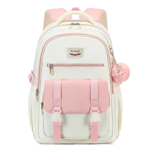 School Backpack for Teen Girls College Backpacks for Women Students Bookbag Large 15.6 Inch Laptop Bags Kids Kindergarten Elementary Middle School Bag Anti Theft Daypack Travel Back Pack Pink - color: Pink