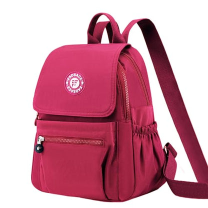 Fadsace Women's Casual Backpack, Lightweight Nylon Daypack, Travel Mini Shoulder Bag (Roseo) - color: Roseo