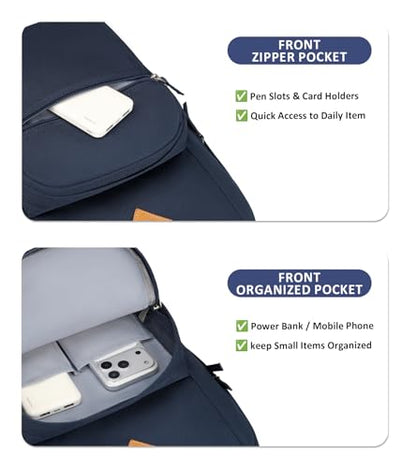 abshoo Classical Basic Womens Travel Backpack For College Men Water Resistant Bookbag (Navy) - color: Navy, size: 16.5 Inc