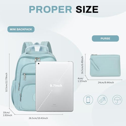 Backpack Purse for Women, Lightweight Mini Backpack Purse Small Bookbag with Mini Wallet and Luggage Strap,Green - color: Green
