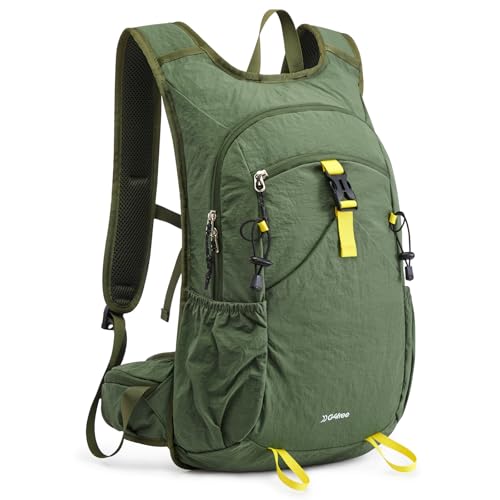 G4Free 20L Hiking Backpack with Waist Strap for Women Men, Lightweight Waterproof Daypack for Travel Camping Outdoor, Green - color: Green