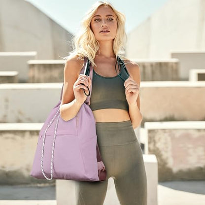 Valleycomfy Drawstring Backpack with Wet Pocket,Waterproof Drawstring Bag,Gym Backpack for Beach,Pool,Swim and Travel,Purple - color: Purple