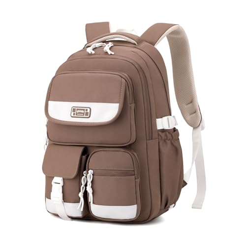 Cute Girls Backpack,Kids School Backpack for Girls Boys,Elementary Middle School Bags Lightweight Bookbag for Teens - color: Brown