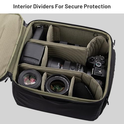 PGYTECH Medium Camera Insert Bag, Waterproof Lens Pouch for Photographers and Traveler, Lightweight DSLR/SLR Lens Carring Case with Thicken Partition for Canon/Nikon/Sony/Mirrorless Cameras - size: M