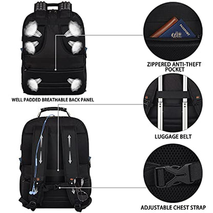 Travel Laptop Backpack,Extra Large 18.4 inch Gaming Laptop Backpacks,Big Capacity TSA Friendly RFID Anti Theft Pocket College Heavy Duty Computer bag for Women Men - color: Blue