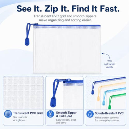 13pcs Mesh Zipper Pouches with Organizer Bag, 3 Sizes Plastic Bags - style: 13pcs