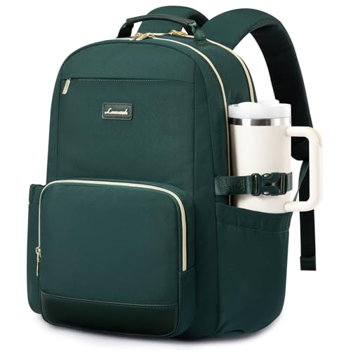 LOVEVOOK Laptop Backpack for Women with Pouch Pocket for Large Capacity Cup,17 Inch Laptop Computer Bag Travel Backpack Purse,Waterproof Work Business Backpack College Teacher Bags,Dark Green - color: Dark Green, size: 17 Inch