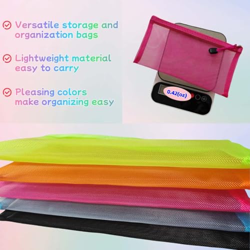 5 Pack Small Mesh Zipper Pouch Bags for Purse & 5 Pack Mesh Pencil Pouches, Mini Purse Organizer Pouches, Small Travel Toiletry Pouch Bag, Diaper Bag - color: Mix (A5+B7)