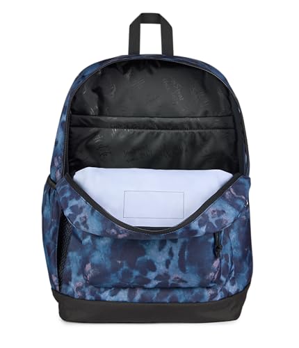 JanSport Cross Town Plus Backpack - Large Main Compartment, Side Water Bottle Pocket, 15-Inch Padded Laptop Sleeve - Ghostly Florals - color: Ghostly Florals Navy/Purple/Pink