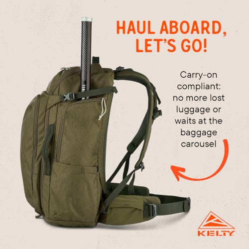 Kelty | Redwing Traveler Backpacks, Travel Pack for Adventure Travel - color: Burnt Olive, size: 40L