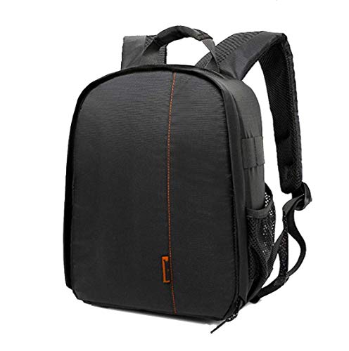 Elonglin Camera Backpack Waterproof Bag Compact Camera Cases for DSLR/SLR and Accessories (Black 3) - color: Orange Liner