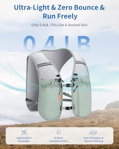 ECOHUB Running Hydration Vest Backpack, Lightweight Hydration Pack Bag Daypack for Hiking Cycling Marathon Backpack Vest for Women Men (No Bladder Included)