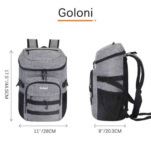 Cooler Backpack Insulated Leak Proof,Small Soft Coolers Bag for Men and Women Camping,Travel,Beach,Hiking,Picnic - color: Grey