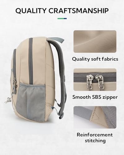WATERFLY 12L Small Hiking Backpack: Day Pack Lightweight Travel Bag Camping Fitness Cycling Outdoor Sports Daypack For Women Men - color: Khaki