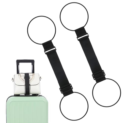 Ouligay 2 Pack Travel Straps for Luggage Multi-use Suitcase Strap Strong Luggage Straps Elastic Travel Luggage Belt Strap for Attaching Extra Bags Purse to Suitcase Handle
