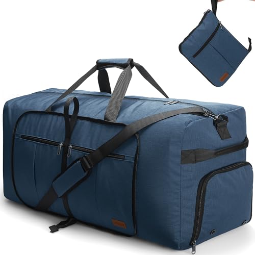 120L Foldable Waterproof Travel Duffel Bag for Men and Women with Shoe Compartment (Dark Blue, EXTRA LARGE, 120L) - color: Dark Blue, size: 120L