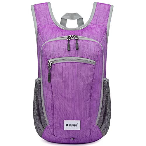G4Free 10L/15L Hiking Backpack Lightweight Packable Hiking Daypack Small Travel Outdoor Foldable Shoulder Bag - color: Purple, size: 10L