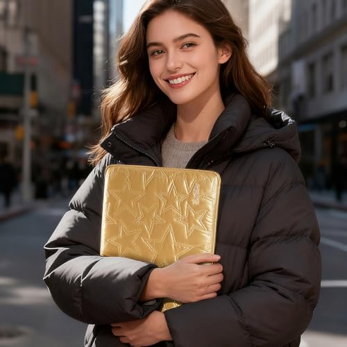 15 16 inch Laptop Sleeve Case for 15" MacBook Pro/Air M5 M4, 16" MacBook Pro M5, 15" Surface Laptop 7, 15" IdeaPad Slim 5i Gen 9, 16" ThinkPad E16, 16" XPS 16, HP Notebook Bag Cover, Gold - color: Gold, size: 15-16 inch / Macbook 15 16