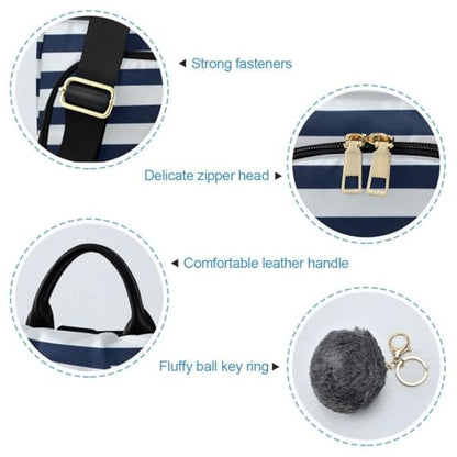 ALAZA Navy Blue White Striped Trips Hiking Camping Rucksack Pack for Women - color: multicolor 17