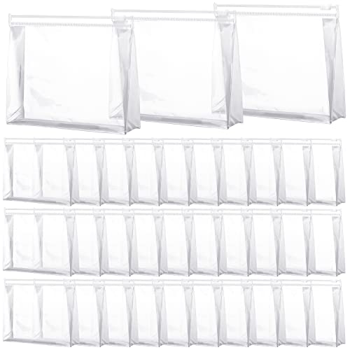 Xuniea 50 Pcs Mini Clear Makeup Bag Small Clear Zipper Pouch Travel Plastic Cosmetic Organizer Waterproof for Toiletries Swimsuit Bikini Bathing Suit(8.6'',Transparent) - color: Transparent, size: 8.6 x 6.8 x 2.1 in