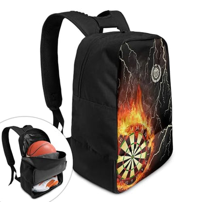 Boxing Dart Lightning Karate Baseball Sport Backpack Shoe Compartment Equipment Bags Gym Teenager Inner Pocket School Ball (Dart Fire design) - color: Dart Fire Design