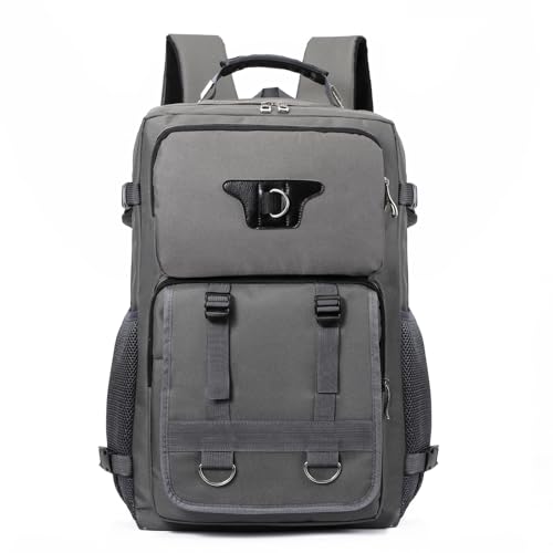 Large Travel Backpack Carry,Camping Hiking Backpack,Water Resistant Outdoor Daypack Travel Bag for Climbing Skiing (Grey) - color: Grey