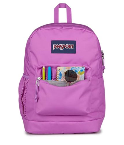 JanSport Cross Town Plus Backpack - Large Main Compartment, Side Water Bottle Pocket, 15-Inch Padded Laptop Sleeve - Digital Fuchsia - color: Digital Fuchsia