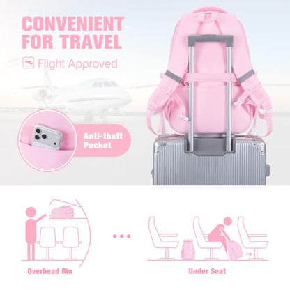 Kids Backpack for Girls - 3PCS Cute Embroidered Bow Girls Backpack with Insulated Lunch Bag & Pencil Case - Bookbag for Teen Women Middle High School College Work Travel Daypack - color: Pink