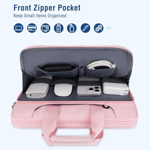 MOSISO 360 Protective Laptop Bag 13.3 inch, 13-14 inch Computer Bag Compatible with MacBook Air 13 inch/Pro 13 inch/Pro 14 inch,HP,Dell,Notebook, Laptop Carrying Case with Strap&Handle, Pink - color: Pink, size: 13.3 inch