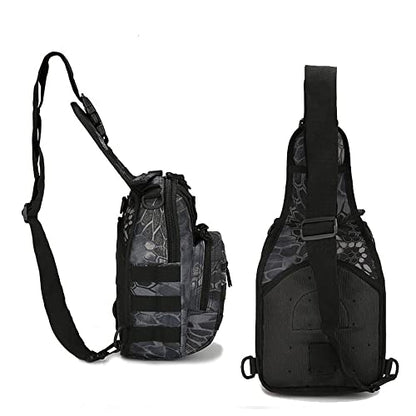 Outdoor Sports Hiking Sling Bag Shoulder Pack Camouflage Tactical Molle Combat Chest Bag - color: Green