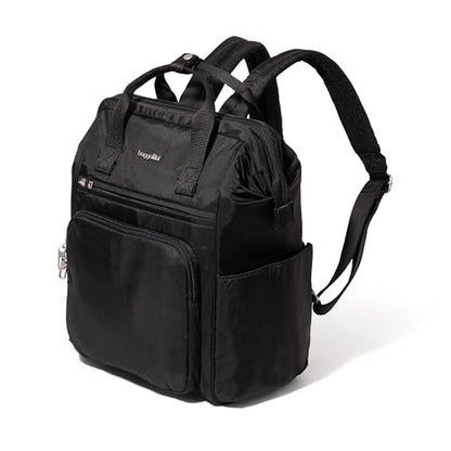 Baggallini Securtex Anti-Theft Windsor Backpack for Travel, Work & College, RFID & Locking Zipper, Up to 16" Laptop - color: Black