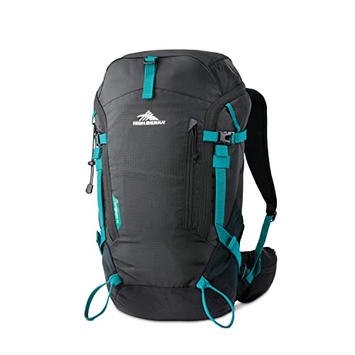 High Sierra Pathway 2.0 Backpack with Hydration Storage Sleeve, for Hiking, Biking, Camping, Traveling, Black, 45L - color: Black, size: 45L