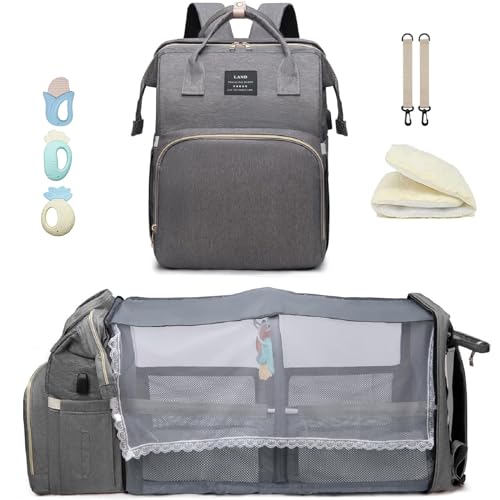ANWTOTU Baby Diaper Bags with Changing Station,900D Oxford Waterproof Diaper Bag Backpack for Moms Dads with USB Charging Port,Large Capacity Baby Essentials(Ungrade Grey) - color: Ungrade-grey
