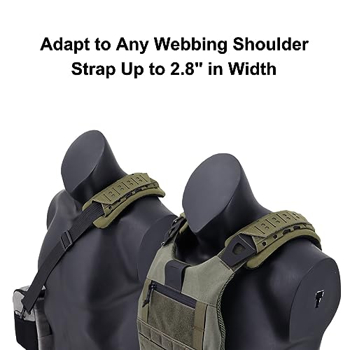 2 Pcs Tactical Vest Shoulder Strap Pads Backpack Breathable Mesh Cushion Pad - color: Khaki
