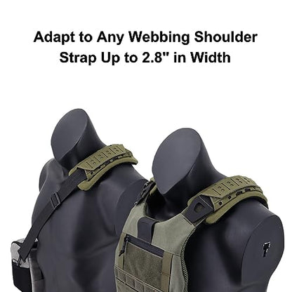 2 Pcs Tactical Vest Shoulder Strap Pads Backpack Breathable Mesh Cushion Pad - color: Green