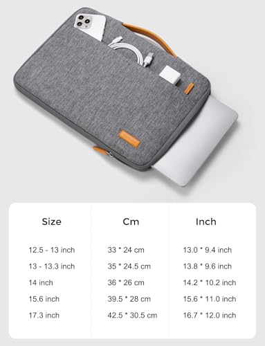 DOMISO 14 inch Laptop Case Sleeve Protective Cover Compatible with 15 inch MacBook Air M4 M3 M2,MacBook Pro,14-15 inch HP Dell ASUS Lenovo Chromebook,Waterproof Computer Cases Bag with Handle,Grey - color: Grey, size: 14" Laptop/15" for mac book
