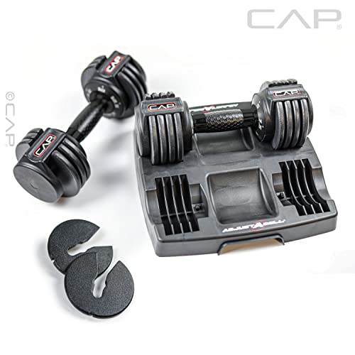 CAP ADJUSTABELL Adjustable Dumbbell Weights - Singles & Pairs | 12.5 lb, 25 lb & 55 lb | Multiple Handle Options - size: 12.5 lb - Honeycomb Black Handle, style: Pair