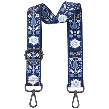 Replacement Purse Strap Shoulder Strap Adjustable Crossbody Strap for Women Crossbody Wide Shoulder Bag - color: Blue Snowflake-gold Metal