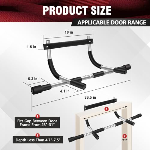 Pull Up Bar for Doorway, Upgrade Chin up Bar for Doorway Without Screws, Weight Lifting Hooks Pair Weightlifting Hooks Heavy Duty,