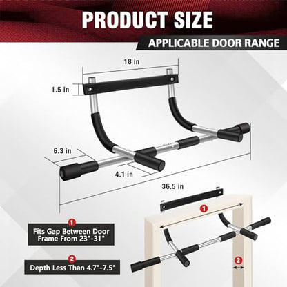 Pull Up Bar for Doorway, Upgrade Chin up Bar for Doorway Without Screws, Weight Lifting Hooks Pair Weightlifting Hooks Heavy Duty,