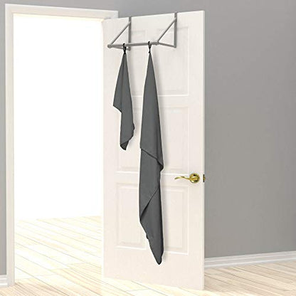 EPAuto 2-Pack Microfiber Quick Dry Towel Set - Lightweight, Super Absorbent & Compact Travel Towels (60"x30" & 24"x15") for Gym, Camping, Beach, Yoga & Backpacking, Gray - color: Grey