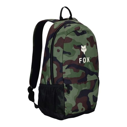 Fox Racing 180 Backpack, Lightweight Everyday School & Travel Bag with 15" Laptop Sleeve, Water Bottle Pocket & Padded Straps, Green Camouflage - color: Green Camouflage
