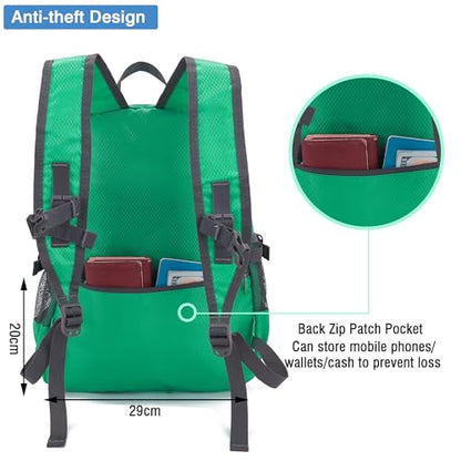 YZAOLL 20L Small Hiking Backpack Lightweight Day Packs, Packable Backpack for Women Men Travel Camping Vacation,LQing - color: A-20l-qing