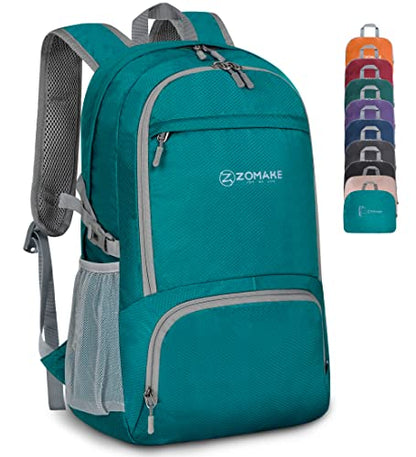 ZOMAKE Lightweight Packable Backpack 30L, Foldable Travel Hiking Daypack - color: C-lake Green