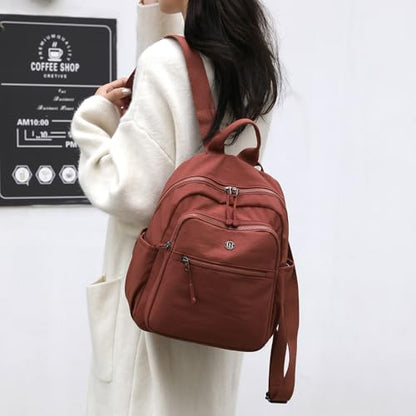 Mini Backpack Purse for Women Lightweight Nylon Casual Bag Small Daypacks for Work Travel (B Wine Red) - color: B Wine Red