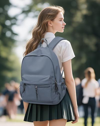 School Backpack for Girls Boys Bookbag Cute Aesthetic College Backpack Women Middle High School Teen Students Book Bag Lightweight Gym Work Laptop Casual Daypack Backpacks Men Blue Purple - color: Blue Purple